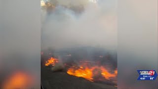 Young boaters returning from a day on the lake get trapped by Elk Lane Fire rescued by [upl. by Caves]