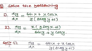 Variable Separable differential equations  problem 1  differential equation [upl. by Niobe]