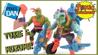 Toxic Crusaders Toxie and Nozone Playmates Toys Slime Figures Video Review [upl. by Buonomo]