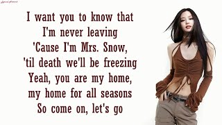 JENNIE  Snowman COVER  Lyrics [upl. by Eibbob]