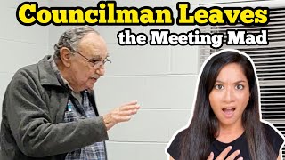 CORRUPT COUNCILMAN LEAVES TOWN HALL MEETING MAD [upl. by Von]