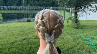 ASMR 🌞 Gentle Summer 🌞 Braiding Hairstyle Hair Styling With Glitter Hair Fixing Finishing Touches [upl. by Josselyn217]