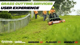 Grass Cutting Services  Trimax User Experience  Rotary and Flail Commercial Mowing [upl. by Siron]