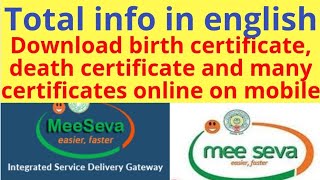 how to download birth death e certificate online hyderabad tsmeesevatelanganagovin english [upl. by Dichy]