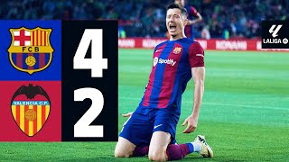 FC BARCELONA 4 vs 2 VALENCIA  LALIGA 202324 MD33 [upl. by Paucker]