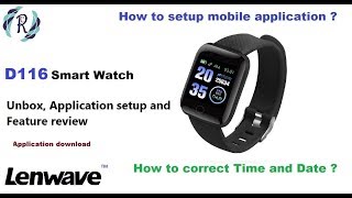 D116 Plus Smart Watch  Unboxing Setup dateTime First time setup and feature review [upl. by Schwing371]