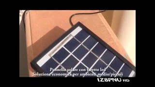 Pannello solare con faro a led  Sensore crepuscolare 2w 5v [upl. by Notserc]