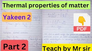 Thermal properties of matter  class 11 physics handwritten notes with pdfneet viral trending [upl. by Nanni]