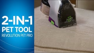 How to use the 2in1 Pet Upholstery Tool on the ProHeat 2X® Revolution™ Pet Pro  BISSELL [upl. by Gabbert]