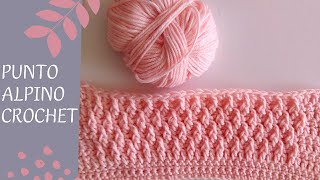 Punto ALPINO CROCHET 😍 El PUNTO más BONITO y FÁCIL para prendas de INVIERNO 🥰 ☃️💚🌺 [upl. by Enelehcim]