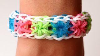 Rainbow Loom Nederlands  Starburst Bracelet  Loom bands rainbow loom tutorial [upl. by Ernaldus]