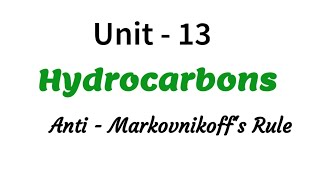 Anti  Markovnikoffs rule  peroxide effect  Hydrocarbons  Unit  13  Class 11 chemistryinTamil [upl. by Amalbena]