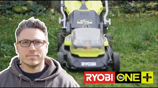 Je teste les outils de jardin RYOBI  Tondeuse coupe bordure et taille haie [upl. by Lipinski]