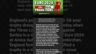 England vs Serbia prediction odds time UEFA Euro 2024 picks June 16 best bets by proven socce [upl. by Dnalloh729]