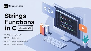 Understanding Key String Functions in C strlen strcat strcpy strcmp  C Full Tutorial in Telugu [upl. by Lenra293]