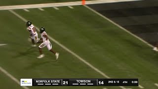 Highlights Norfolk St vs Towson  2023 CAA Football [upl. by Billie325]