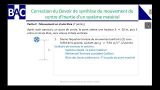 Terminale Scientifique  Correction de lexercice du mouvement du CI dun mobile partie 3 [upl. by Viafore48]