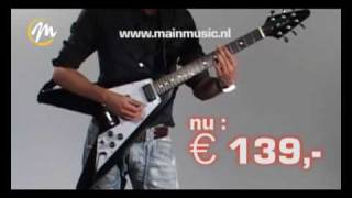 Mainmusicnl Gitaar Demo Dimavery Flying V model FV520 BK [upl. by Seaver]