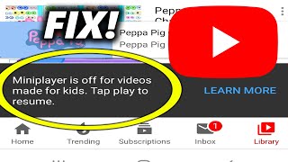 How to FIX YouTube MINIPLAYER Turns off for my YouTube Video  YouTube MiniPlayer Update [upl. by Ettennyl681]