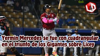 Yermin Mercedes luego de la victoria de los Gigantes sobre el Licey [upl. by Eimma]