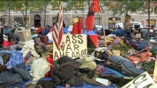 Protesters camp out for Occupy Wall Street [upl. by Monk601]