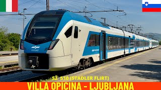 Cab Ride Villa Opicina  Ljubljana Spielfeld–Trieste RailwayItalySlovenia train drivers view 4K [upl. by Aissatsana61]