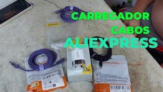 CARREGADOR E CABOS DO ALIEXPRESS [upl. by Einhpad]