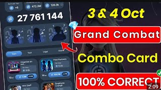 Grand Combat daily Combo 4 October  Grand Kombat daily combo Card [upl. by Schrick]