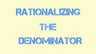 RATIONALIZING THE DENOMINATORIN TELUGU [upl. by Griffie]