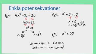 Matematik 2 POTENSEKVATIONER [upl. by Harberd]