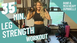 35MIN LEG DAY STRENGTH🔥 Home Dumbbell Muscle Toning Workout  Beginner Friendly [upl. by Karylin]