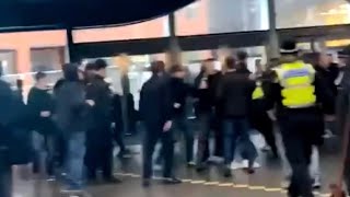 Reading and Bristol Rovers fans meet at Reading train station 👊🏼 [upl. by Chrysa]