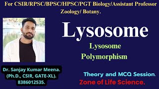 Lysosome Polymorphism in lysosome CSIRGATE RPSCMPPSCHPSCBPSC PGT BIOLOGY ZOOLOGYBOTANY [upl. by Mitch]