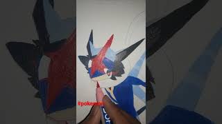 How to draw Ash Greninja Pokemonshort art sagarart1 [upl. by Aela466]