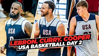 LeBron James amp Steph Curry vs Cooper Flagg During USA Basketball Scrimmage [upl. by Borer]