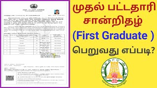 First Graduate Certificate Apply Online  How to apply first graduate certificate online  TNEGA [upl. by Nojad]