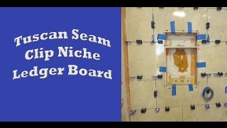 Schluter systems bathroom start to finish Part 4 wall tile Tuscan Seam Clip niche ledger board [upl. by Ahouh592]