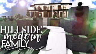 Bloxburg Hillside Modern Dark Family Home 104k  No large plot amp No Advanced Placing  House Build [upl. by Naujit]