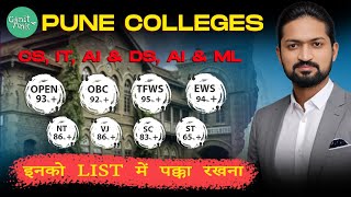 MHTCET 2024 Top Engineering Colleges in PUNE  CS IT AIML AIDS  Complete CUT OFFS [upl. by Sirrad]