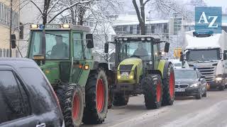 Bauernprotest heute in Kempten Kaufbeuren Memmingen auf B12 und B19 Stau und Ermittlungen [upl. by Nevet]