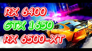 RX 6400 vs GTX 1650 vs RX 6500XT  NFS Heat  1080p [upl. by Naloc712]