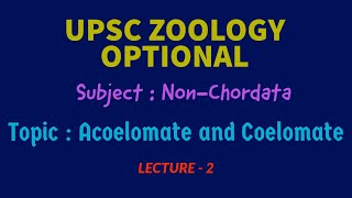 UPSC ZOOLOGY OPTIONAL  NonChordata Lect2  ACOELOMATE and COELOMATE  IAS  IFS Dr RK Sir [upl. by Sum]