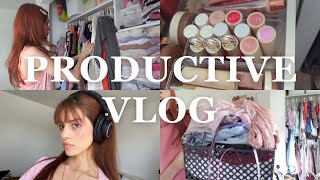 PRODUCTIVE VLOG vanitycloset organizing making music amp more [upl. by Rodablas679]