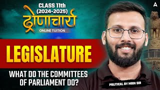 Class 11 Political Science LEGISLATURE  WHAT DO THE COMMITTEES OF PARLIAMENT DO  By Moin Sir [upl. by Secnarfyram]