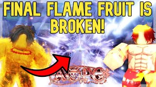 AOPG HOW TO GET NEW FINAL FLAME FRUIT  FULL SHOWCASE In A One Piece Game [upl. by Akinnor]