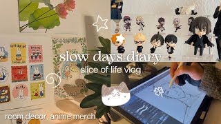 slice of life ⋆୨୧˚☘︎ slow living anime merch room decor [upl. by Erine]