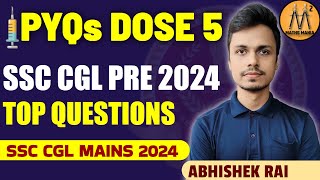 PYQs DOSE 5  SSC CGL PRE 2024 TOP QUESTIONS  MATHS MANIA [upl. by Rashidi49]