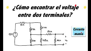 Voltaje entre dos terminales dos puntos de un circuito  Problema de circuitos eléctricos I [upl. by Anirok]