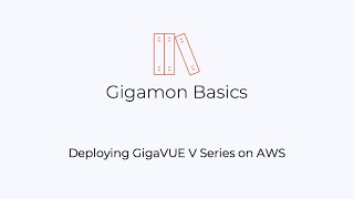 Gigamon Basics Deploying V Series on AWS [upl. by Oaht]