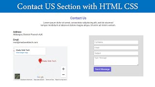 Design a Stunning Contact Us Section with Google Maps  HTML CSS Website Tutorial [upl. by Wildermuth]